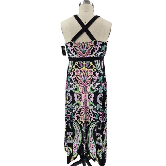 NWT INC International Concepts Polyester Maxi Dress Buddha Paisley Design Sz L - Picture 2 of 6